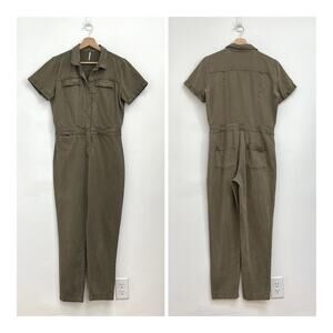 Young Fabulous & Broke Aviator Jumpsuit Khaki Utility Coveralls Boilersuit Small